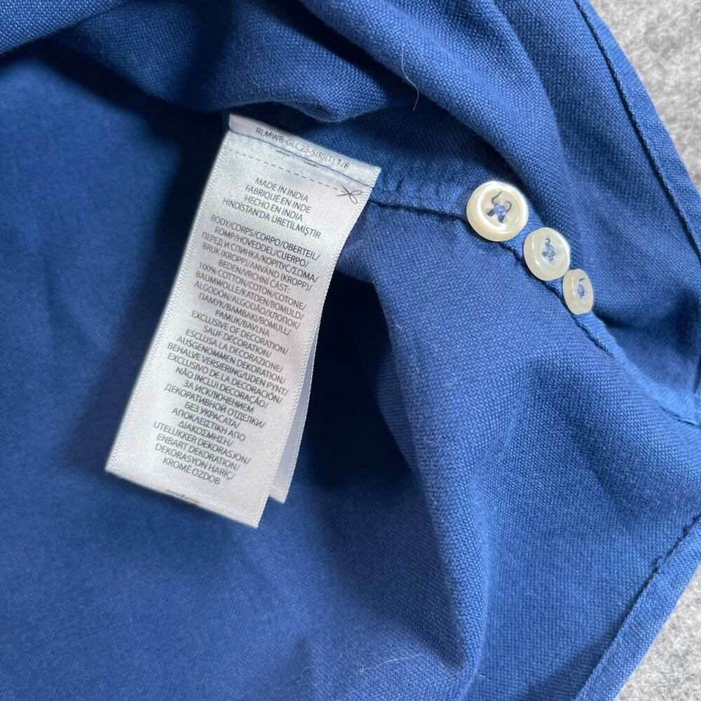 Polo Ralph Lauren Large Blue Ombre Dip Dye Button Down Classic Fit Shirt Preppy - Picture 8 of 11